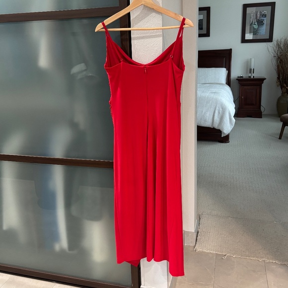 Laundry By Shelli Segal Draped Cocktail Dress - Red Size 10 - Picture 2 of 7